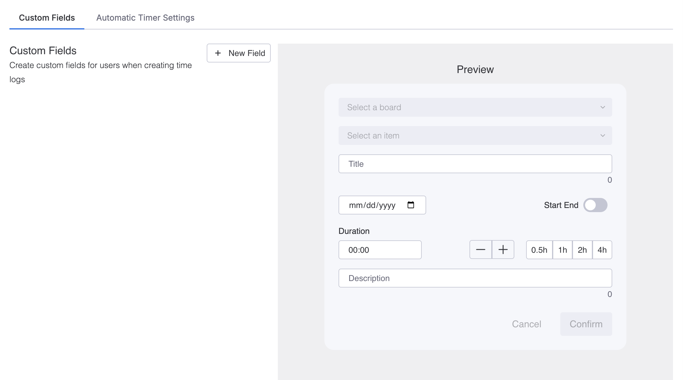 TimeVibe Custom Fields
