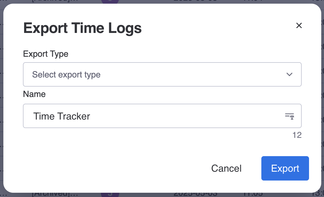 TimeVibe Export Time Data