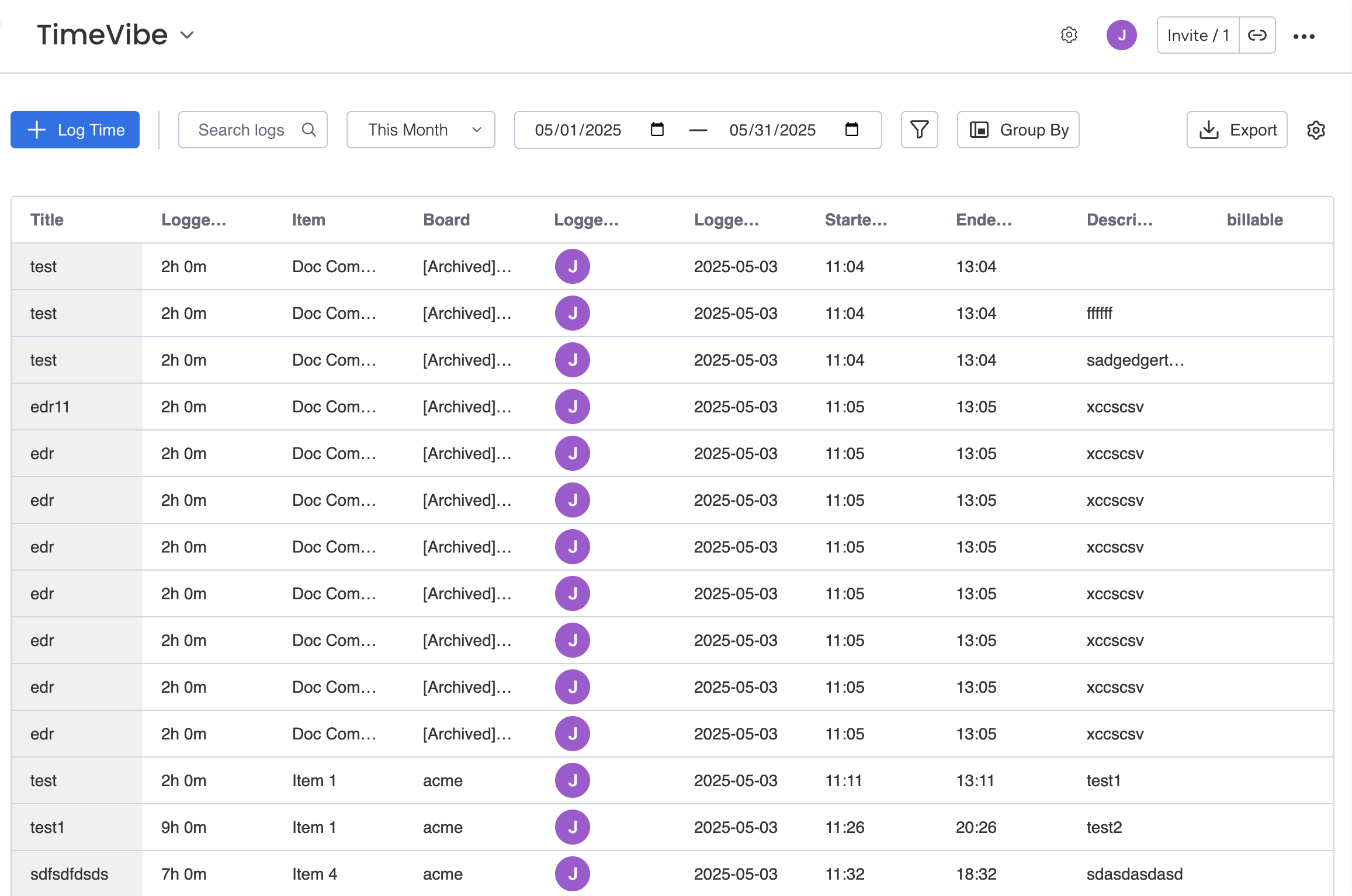 TimeVibe Manage Workspace Time